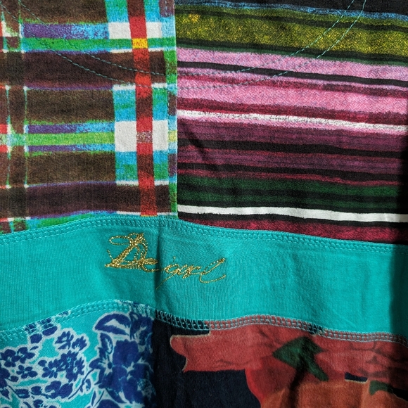 Desigual Abstract floral multicolor midi  day dress sleeveless - Picture 10 of 12